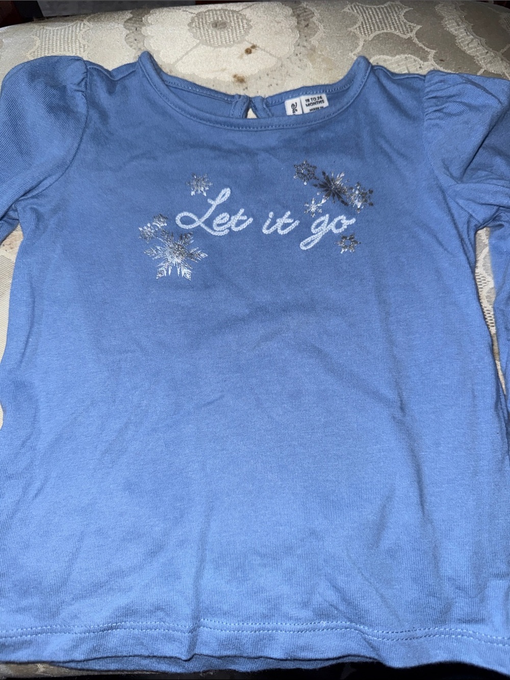 Janie and Jack Light Blue Long Sleeve 'Let it go' Graphic Tee